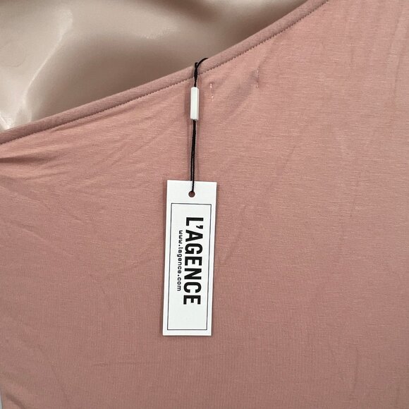 L’AGENCE Dina One Shoulder Bodysuit Size M Rusting Brown Basic Stretch - Picture 5 of 8